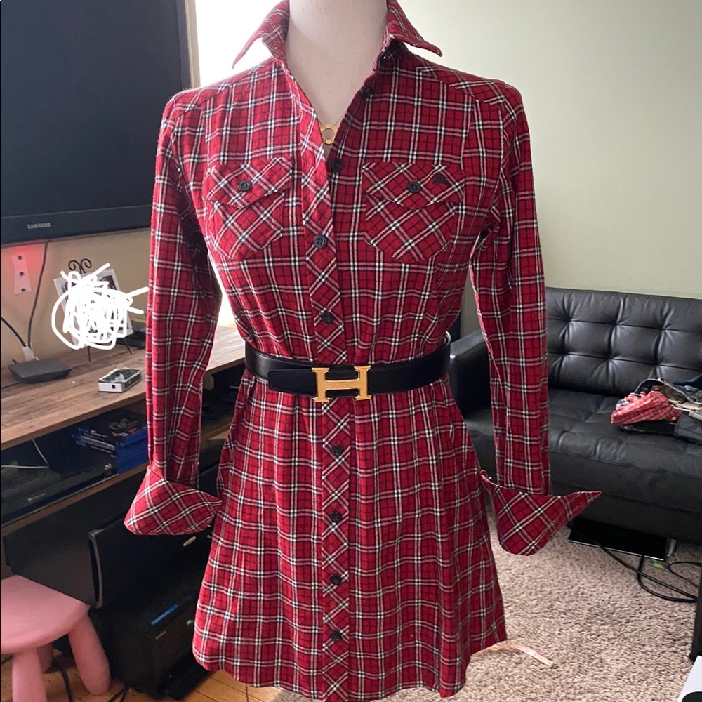 Burberry blue label button down shirt dress